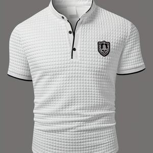 TEMU 남성용 반팔 버튼업 캐주얼 셔츠, 데일리 업무, 가벼운 흡습성 원단, 헬스장 및 캐주얼 외출, 데이트, 파티 및 일상복에 적합