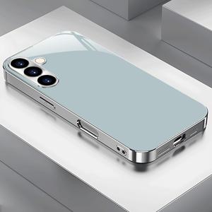 TEMU 휴대폰 케이스 - 프레쉬 단색 그린 전기 도금 실버 폰 케이스 (삼성 갤럭시 S25/S24/S23/S22/S21/S20/노트 20/A04/A05/A10/A12/A13/A14/A15/A20/A21S/A22/A23/A24/A25/A31/A32/A33/A35/A34/A50/A51/A52/A53/A54/A55/A70/A71/A72 신상 하이