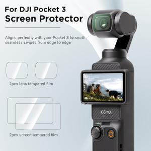 TEMU 6개/4개 DJI Osmo Pocket 3, DJI Pocket 3 OP3 강화유리 보호필름 - 9H 경도, 터치 감지 전면 커버리지 및 설치 도구 포함