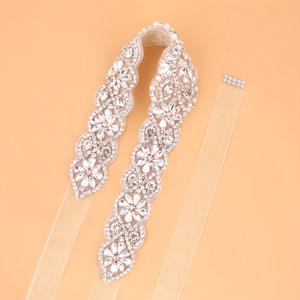 TEMU 실버 라인스톤 웨딩 드레스 벨트 및 허리 시너, 브라이덜 가운 장식, 신부 라인스톤 장식