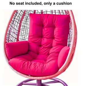 TEMU 생기 넘치는 핑크색 달걀형 쿠션 - 패딩 시트 및 등받이, 시트 미포함, 쿠션만, 내구성 강화, 세탁기 사용 가능, 거실, 정원, 발코니에 적합 - 모던한 장식과 튼튼한 구조, 접이식 달걀형 의자