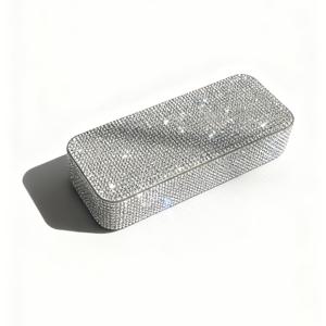 TEMU 장식석이 박힌 자동차 안경 보관 케이스, 인기 해외 직구 자동차 케이스, 휴대용 수납, 자동차 내부 액세서리