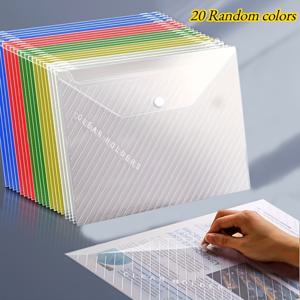 TEMU 스냅 버튼이 있는 A4 사이즈 파일 폴더 20개 세트 (다양한 색상), 사무실 문서 정리 또는 학생 시험 자료 정리에 적합, 신학기 필수템