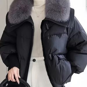 TEMU 여름과 겨울을 위한 우아한 여성용 코트, 탈착식 대형, 두꺼운, 넉넉한 핏, 따뜻하고 스타일리시한 지퍼형 대형 포켓이 특징입니다.