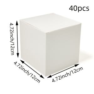 TEMU 3.15, 3.5, 4, 4.7인치 크기의 사각 카드스톡 선물 상자 40개 세트 - 화이트, 블랙, 핑크, 골드, 브라운 색상으로 제공됩니다. 파티 답례품, 크리스마스, 할로윈, 웨딩 선물 포장에 적합합니다. 내구성이 뛰어나고 재활용 가능합니다.