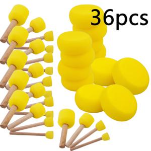 TEMU 11/18/23/29/36개 원형 스펀지 전문 스탬프 세트, 4가지 사이즈 (3.99 Cm, 4.6 Cm, 2.01 Cm, 1.5 Cm), 낙서, 페인팅 및 미술 프로젝트, 수공예 도구, 노란색 버섯 머리---크리스마스, 할로윈, 추수감사절에 적합.