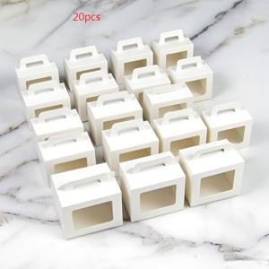 TEMU 20개입, 흰색 판지 및 PVC 종이로 제작된 투명 창문 선물 상자. 생일 파티, 결혼식, 야외 행사, 할로윈, 부활절, 추수감사절 및 기타 파티 장식에 적합합니다.