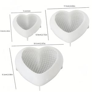 TEMU 땋은 하트 캔들 몰드 클레이 몰드 3개 세트