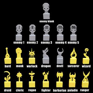 TEMU 3D 프린팅 21개 던전 마스터 스크린 탑 액션 트래커 RPG 게임 추가 - 화이트/블랙 플라스틱 폰, 쉬운 추적을 위한 색상 코드 아이콘, 롤플레잉 게임 필수품