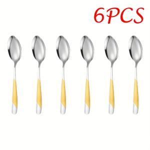 TEMU 4/6개 럭셔리 스푼, 스테인리스 스틸 미니 커피 스푼, 5.7인치 스타일리시 미니 티스푼 세트, 커피, 디저트 케이크, , 카푸치노용, 식기세척기 안전, 크리스마스 할로윈 소형 스푼