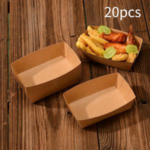 TEMU 정사각형 크라프트 종이 트레이, 가족 모임, 파티, 피크닉, 캠핑, 테이크아웃 포장, 슈퍼마켓 등에 적합 | 간편한 단색 | 노폴 디자인 | 주방 용품 | 휴일 필수품