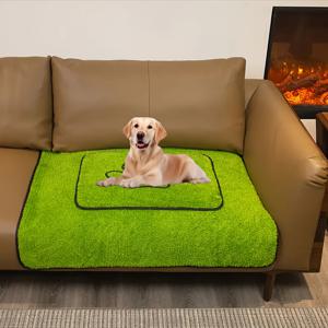 TEMU 1개 재사용 가능한 강아지 배변패드 - 수퍼흡수, 미끄럼방지 디자인, 세탁 가능한 Pet매트 (차량 뒷좌석 & 실내/외 사용), 잔디무늬로 바닥과 침대·케이지에 적합