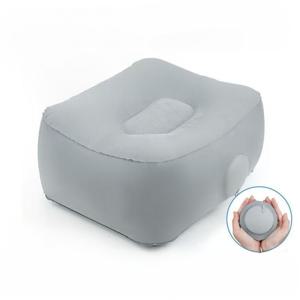 TEMU 1개 인플레이트 발 받침 쿠션, 빠른 누르기로 부풀리는 여행용 발 쿠션, 공기 펌프 없음, 비행기용 이상적인 휴대용 접이식 발 매트, 콘서트, 캠핑, 낚시용 발 받침 베개