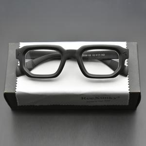 TEMU 리엑스언키 1개 남성용 빈티지 스퀘어 패션 안경테 - 스타일리시 풀림 디자인, 내구성 있는 PC 프레임 & 렌즈, 안경 닦는 천 포함, 일상 착용 및 선물용으로 완벽, 데일리 , 세련된 안경