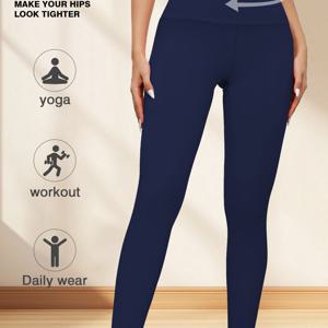 TEMU 텀미 요가 팬츠 - 엉덩이 리프팅 & 고탄력 솔리드 컬러 체조 운동용 러닝, , 헬스 - 피트니스 (세탁기 사용 가능) - 섹시한 비투명 운동용 바지