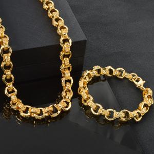 TEMU 고급스러운 미드 이스턴 디자인의 2개 세트입니다. 이 불규칙한 해머드 쿠바 체인 목걸이 및 팔찌 세트는 일상복으로 적합하며, 휴일에 다용도로 사용할 수 있고, 훌륭한 선물이 됩니다.