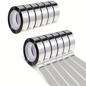 TEMU 12롤 실버 자체 접착 테이프 세트 (12mm x 25m), 공예 및 장식용으로 완벽, 타일 틈새 덮개 및 선물 포장 포함