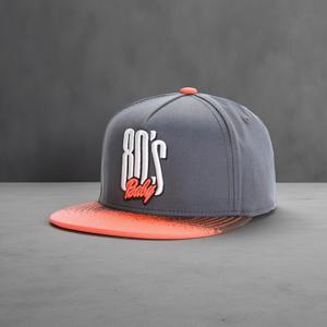 TEMU 80년대 레트로 그레이 코랄 & 스페클드 브림 스냅백 캡 - 조절 가능한 플랫 브림 야구 모자, 80년대 레터링, 빈티지 스트리트웨어 파티, 이벤트 & 캐주얼 웨어 - 향수를 불러일으키는 80년대 테마 선물 아이디어 (손세탁 가능)