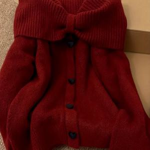 TEMU 새로운 우아하고 섹시한 오프숄더 크리스마스 발렌타인데이 데이트 리ボン 스웨터 탑, 가을/겨울 스웨터 베이스 레이어, 한국 스타일 파티 하이엔드 탑, 오프숄더 탑