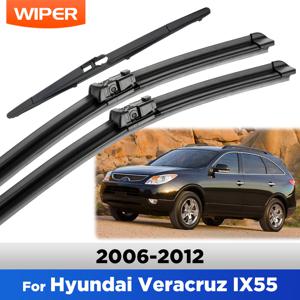 TEMU 2006년부터 2012년까지 HYUNDAI Veracruz IX55용 전면/후면 와이퍼 블레이드 세트 (24인치, 20인치, 14인치 앞유리 브러시 포함)