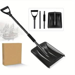 TEMU 2025년형 휴대용 손잡이 눈깎이 – 대용량, 내구성 좋은 ABS 플라스틱, 편리한 눈 제거를 위한 인체공학적 디자인, 차량 트렁크 및 비상 캠핑에 적합, 보관 가방 포함, 자동차 눈깎이, 캠핑 장비