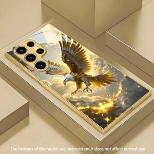 TEMU 라이트 럭셔리 사막 골든 글라스 휴대폰 케이스, 삼성 Z 플립5, Z 플립6, Z 폴드3, Z 폴드4, Z 폴드5, Z 폴드6 호환, 친구 선물, 페인팅 풀커버 소프트 케이스, 느낌, 커플 케이스