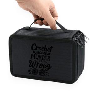 TEMU 재미있는 크로셰 테마 멀티 컴파트먼트 필통 대용량 필통 홈 여행 업무 & 사무실용 휴대용 정리함 할로윈 크리스마스 선물