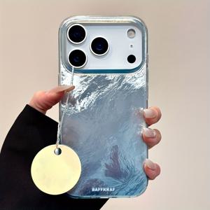 TEMU 휴대폰 케이스 - 고급스러운 그라데이션 사파이어 블루 레이저 빙하 디자인의 패셔너블한 휴대폰 케이스, 아이폰 17, 16, 11, 13, 15, 15 Plus, 15 Pro, 15 Pro Max, 12, 14 Pro Max, XS, XR, 11 Pro Max, 12 Pro, 12 Pro Max, 13 Pro, 13 Pro Max에 적합