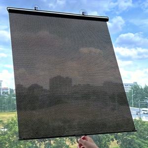 TEMU 검은색 물방울 무늬 흡착 컵 햇빛 가리개 커튼 1개, 침실, 거실, 주방, 욕실 및 사무실에 적합, 가정 및 사무실용 범용 단열 접이식 롤러 블라인드, 햇빛 차단