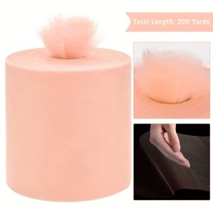TEMU 23개 색상 선택 가능, 1롤 튤 롤, 6인치 x 200야드 (600피트) 튤 롤, 튤 리본 스풀, 튤 원단 (튜튜 스커트, 웨딩, 샤워, 생일 파티 장식용)