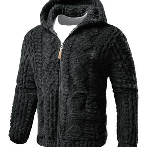 TEMU [엘슨 OBM] 솔리드 컬러 패션 후드 자켓, 긴팔 지퍼업 아우터웨어, 방풍 및 보온, 가을 겨울용 편안한 착용감, 선물용으로 이상적