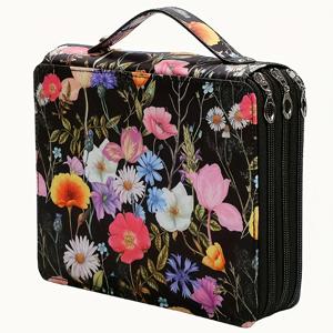 TEMU 전문가용 미술 용품 정리함 - 3개의 지퍼 수납 공간, 펜 120개 수납 공간, 튼튼한 옥스포드 원단, 편리한 손잡이, , 학생 및 사무실 사용에 적합, 창의적인 작업 공간에 완벽