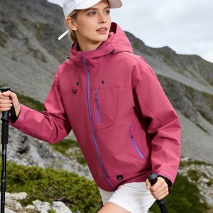 TEMU 여성용 올시즌 후드 자켓 - 지퍼 도어 클로저 & 후드, 소프트 하이킹 코트, 등산용 , 캐주얼 아웃도어 어드벤처 기어 (솔리드 컬러, 레귤러 핏, 긴팔) - 트레킹, 스키, 트레이닝용 - 쉬운 관리