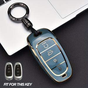 TEMU HYUNDAI 투썸스 2021-2022년형 키 커버, 내구성이 뛰어나고 스크래치 방지 쉘, 3-4 버튼 디자인 - HYUNDAI 투썸스, 산타페, 넥서스, 쏘나타 DN8 스타일리시한 디자인에 적합