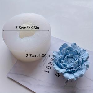 TEMU 3D 파파꽃 실리콘 몰드, 아로마테라피 양초, 비누, 레진 공예 제작에 적합. 펜디 모양의 촛대 제작을 위한 내구성 있는 디자인으로 홈 데코에 이상적입니다.