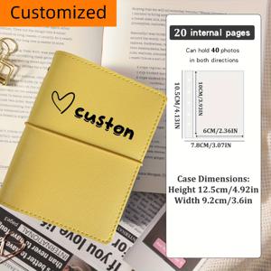 TEMU 맞춤 제작 미니 ソフトレザー 포켓 앨범, 20매 40페이지, 5링 투명 포토카드 바인더로 리필 가능. 아이돌 사진, 연예인 카드, 소형 카드, 커플 사진을 넣을 수 있는 휴대용 스타일리시 필로프 포토앨범