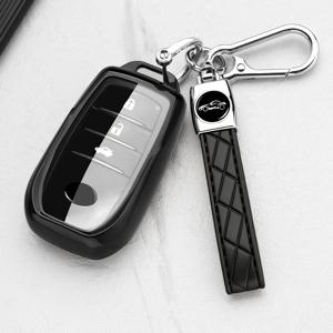 TEMU 토요타 리모트 키 케이스, 부드러운 TPU 소재, 라프4, Crown, Hilux, Prado, , , Prime, Bz4X, Tacoma, Tuna, Alphard, Vellfire, 등 토요타 모델 호환, 랜야드 포함