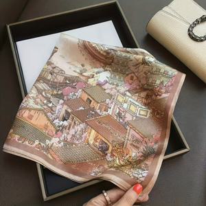 TEMU FANGSIGE 100% 뽕나무 실크 스카프 - 멀티웨이 스퀘어 페이스/넥/숄더 랩, 통기성 럭셔리 섬유 액세서리