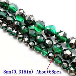 TEMU 오스트리아 컷 공예 반짝이는 인조 꽃 볼 비즈, 6/8/10mm (97/68/60개 중 선택 가능), 녹색 반투명 무지개 반사 스페이서 비즈 특징, 수제 목걸이, 귀걸이, 팔찌, 조명 추가에 적합
