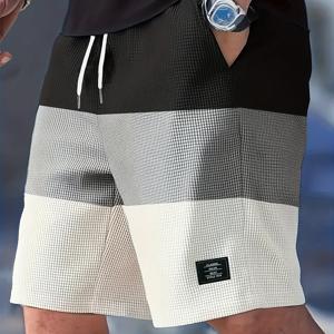 TEMU 남성용 여름 캐주얼 코듀로이 반바지 - 허벅지 전사 프린트, 따뜻한 날씨에 적합, 세탁기 사용 가능, 코듀로이 스타일