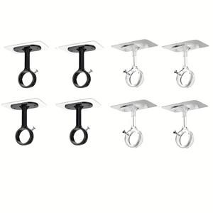 TEMU 무타공 천장 장착형 커튼 고리, 접착식 커튼봉 브라켓, 8개 세트