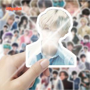 TEMU KPOP BT 콤보 불규칙 스티커 103개/세트 - 종이 & 쌀 스티커, 아이돌 스티커 - 다이어리/노트북/휴대폰 케이스 수동 콜라주, 귀엽고 트렌디한 팬 디자인 장식 스티커, 생일 선물