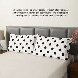 TEMU 2개 세트 블랙 도트 기하학 프린트 베개커버, 베개솜 미포함, 부드럽고 편안한 사계절용, 침실, 게스트룸, 호텔, 할로윈, 크리스마스, 발렌타인데이 선물, 세탁기 사용 가능