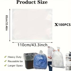 TEMU 그녀/남자를 위한 선물 100개 재사용 가능한 두꺼운 풍선 보관 백, 스크래치 방지 및 찢김 방지, 투명 플라스틱 풍선 보관 백, 다양한 크기로 제공, 생일, 크리스마스, 할로윈, 결혼식, 야외 활동에 적합