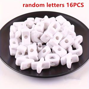 TEMU 16개 대형 구멍 알파벳 비즈 - A-Z 영어 대소문자 손으로 분류된 DIY 스트링, 크로셰, 주얼리 만들기 - 스크랩북 & 의류 장식용 아크릴 비즈 차트 (크로스 스티치 & 브레이딩 호환)