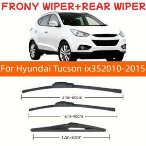 TEMU 2010년부터 2014년까지의 현대 투썸스 Ix35 모델에 적합한 이 세트는 24인치, 16인치, 12인치 앞유리 와이퍼 (60cm + 40cm + 12cm)을 포함합니다. 고화질이며, 조용하고 얼룩이 남지 않으며 모든 계절에 잘 작동합니다. - 3개입