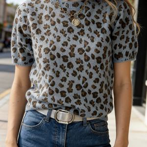 TEMU 프린트 디자인의 라운드넥 반팔 풀오버 티셔츠, 데일리 웨어 또는 베이스 레이어로 적합