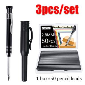 TEMU 2.8mm 펜슬, 캡, 50개 HB 심지가 포함된 메탈 목공 연필 세트. 건축가, 목수 및 드릴링 도구 사용자에게 적합하며 내구성이 뛰어납니다.