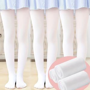 TEMU 3팩 여아용 벨벳 스타일 댄스 타이츠 | 나일론 스판덱스, 단색 발레 및 데일리 레깅스, 3세 이상 적합, 봄/가을용 손세탁만 가능