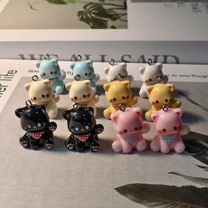 TEMU 2D 평면 12Pcs 패션 고양이 펜던트 주얼리 만들기 소재 새로운 레진 동물 참 플랫백 귀걸이용
